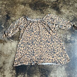Stylish Leopard Print Long Sleeve Dress